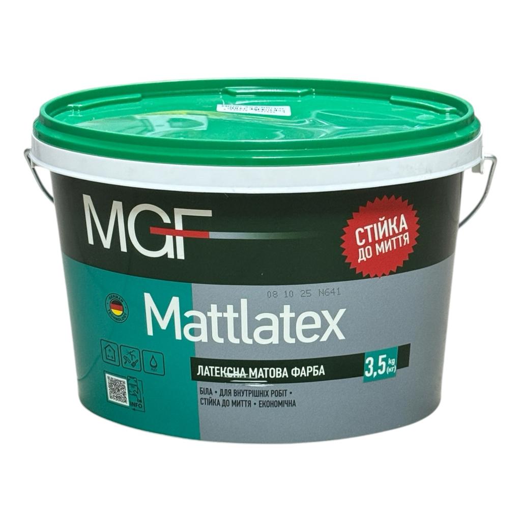 Фарба водоемульсійна акрилова MGF MATTLATEX Фарба для внутрішніх робіт 3,5кг.