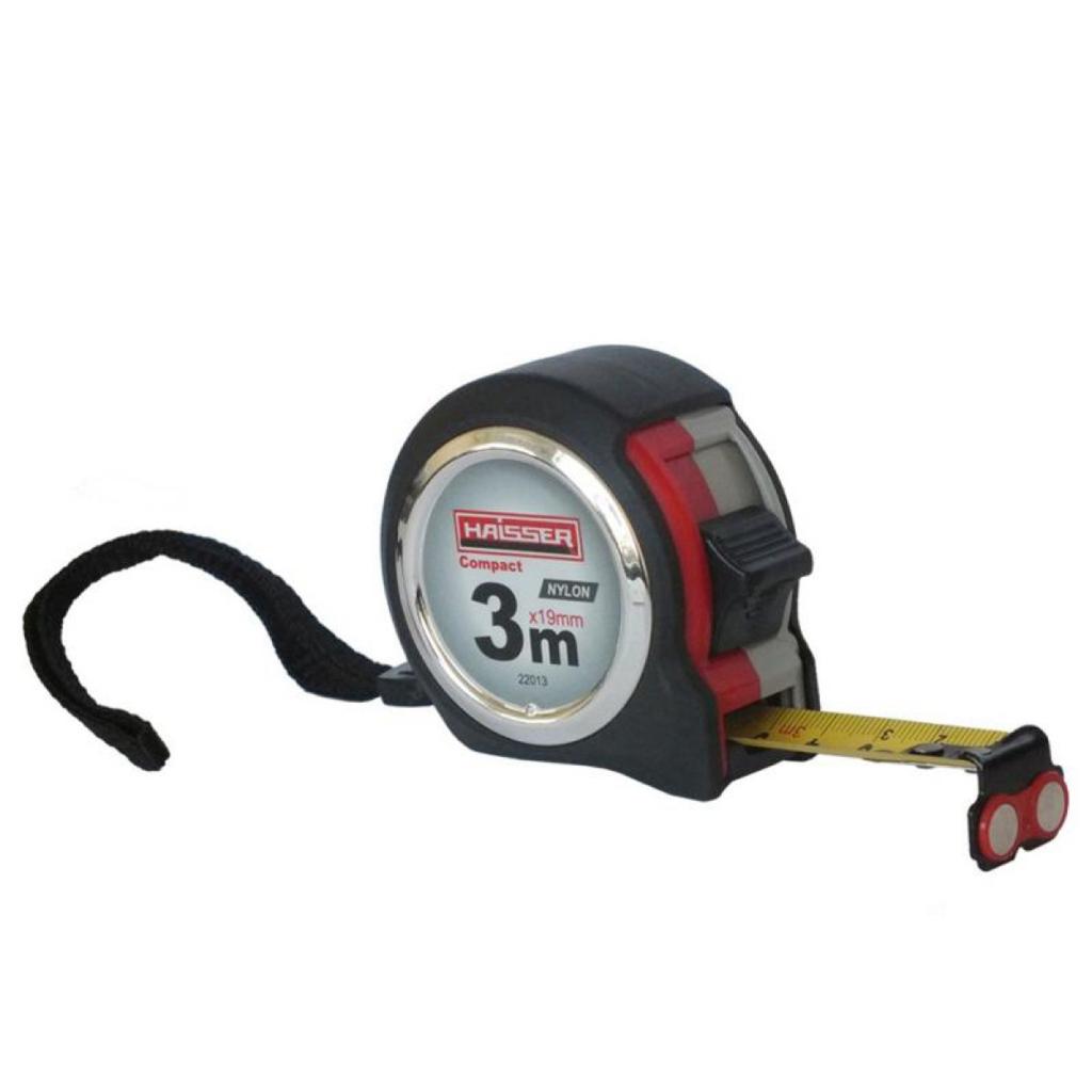 Рулетки Haisser Рулетка 3м.*19мм., нейлон, 2 стопа, магнит, Compact 22013