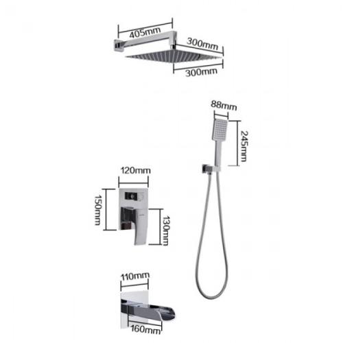 Смесители для душа GAPPO G7107-20 (JACOB) ванна встроенный 3х функц. Ø35
