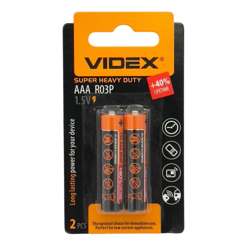 Батарейки VIDEX AAA/R3 1,5V (2шт.) BLISTER CARD