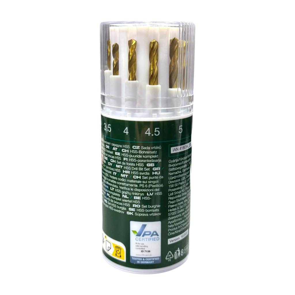 Набори свердл по металу PARKSIDE HSS Drill Bit Set Набір свердл по металу 11 од. (Ø1,5;2;2,5;3;3,2;3,5;4;4,5;5,6,8мм.)