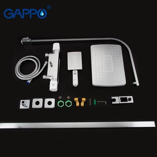Душевые системы GAPPO G2407-50 (JACOB) Душевая система  с термостатом 3х функ.  (белый\хром)