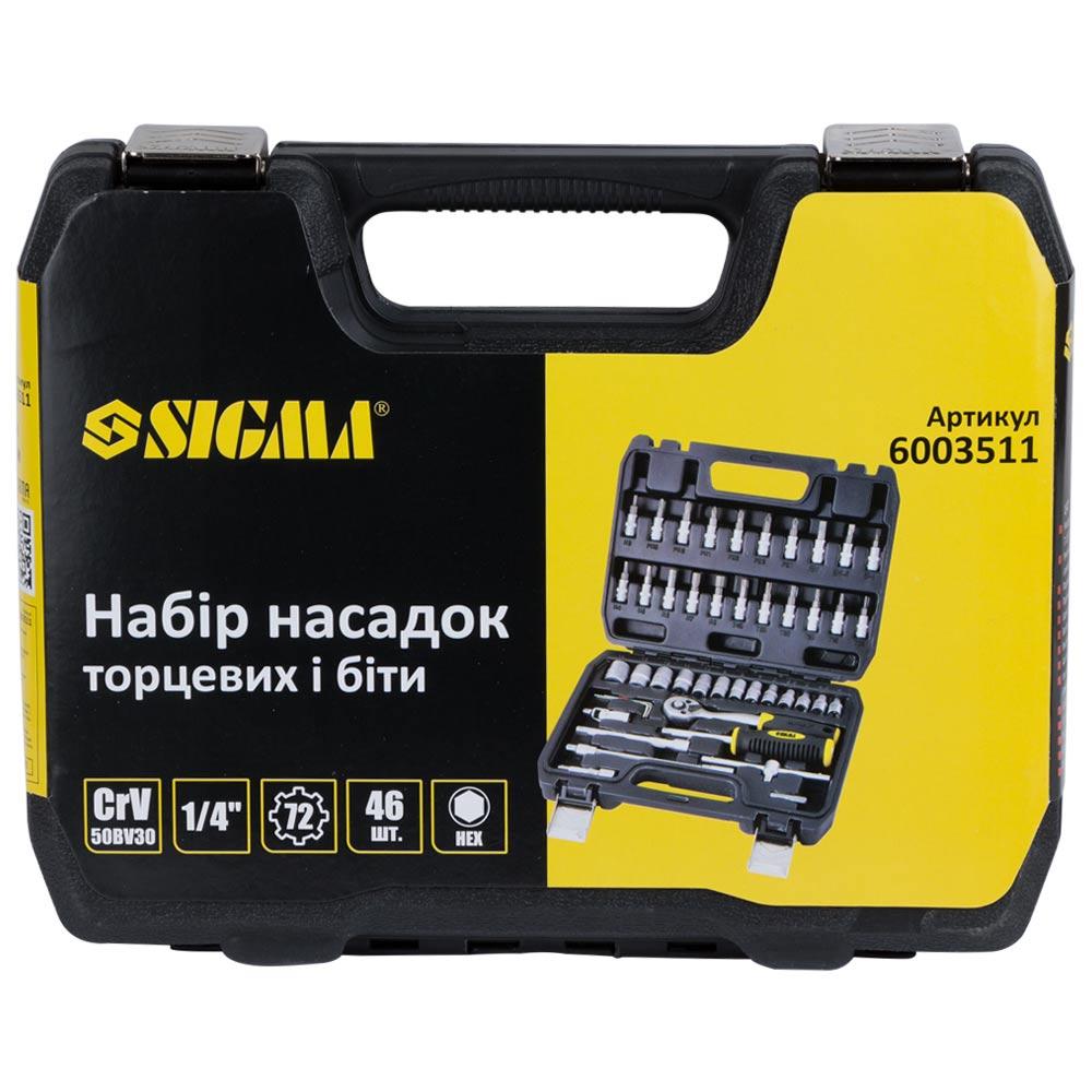 Наборы инструментов SIGMA Набір інструментів 1/4 , 46 од., Cr-V 6003511