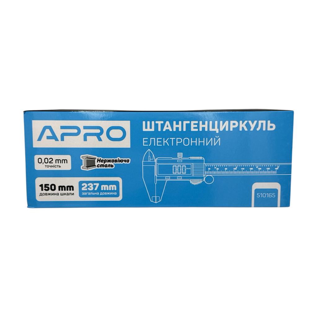 Штангенциркули APRO Штангенциркуль електронний 150мм пластиковий корпус (батарея 1,5В) 510165