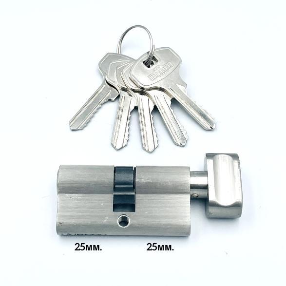 Цилиндры IMPERIAL Цилиндр ключ-тумблер 25*25 (никель) ZCK 50 25/25 SN