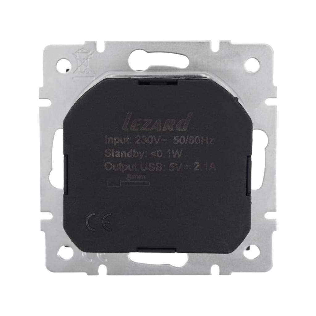 VESNA (антрацит) Lezard VESNA Механізм розетки внутр. 1-й з/з + USB (антрацит) 742-4288-181