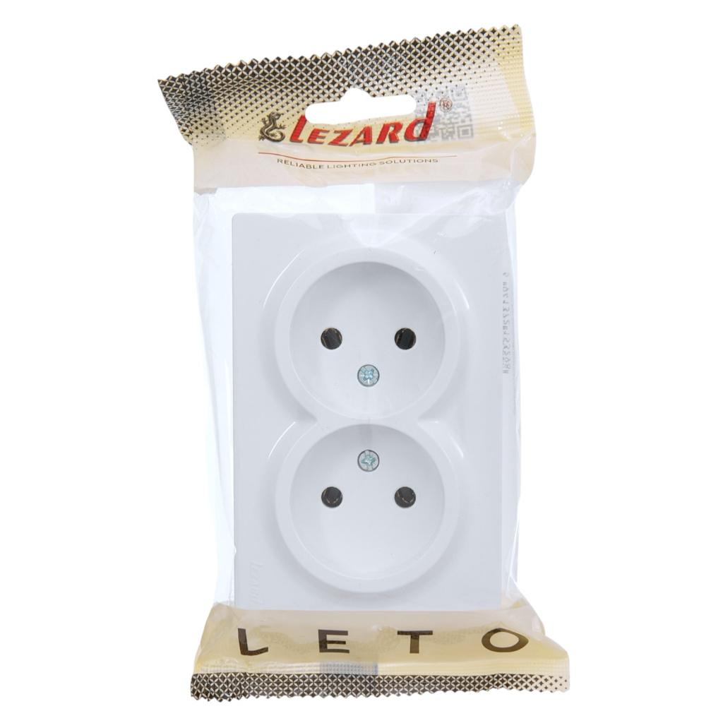 LETO (белая) Lezard LETO Розетка наружная 2-я б/з (белая) 752-0200-128B