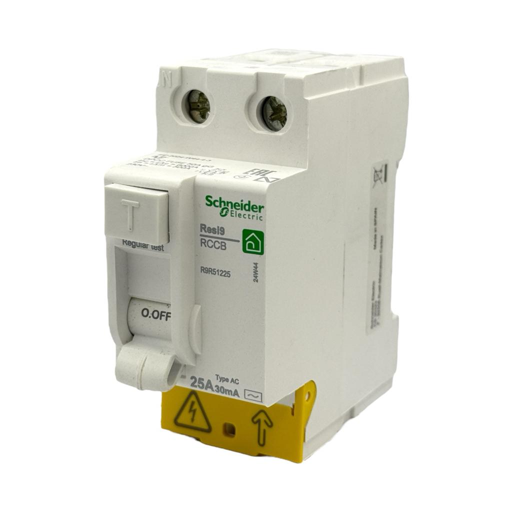 ПЗВ Schneider RESI9 Дифреле (ПЗВ) 1P+N, 25A, 30mA, 6kА R9R51225