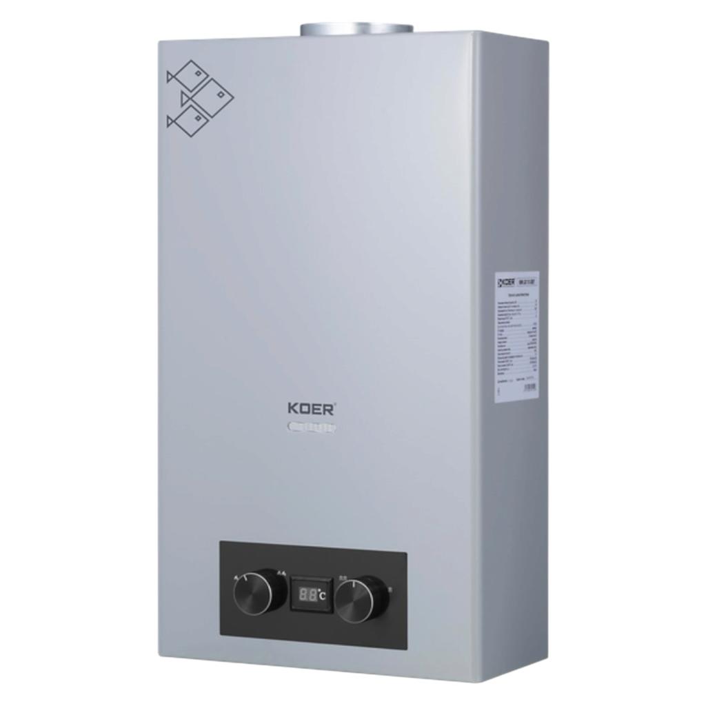 Газові колонки KOER KWH.G0110 Газова колонка димохідна 10л. GRAY 180*340*590мм. (KR5555)