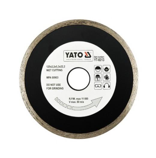 Диски алмазные YATO Диск алмазный 125*5,3*22,2 (сплошной) YT-6013