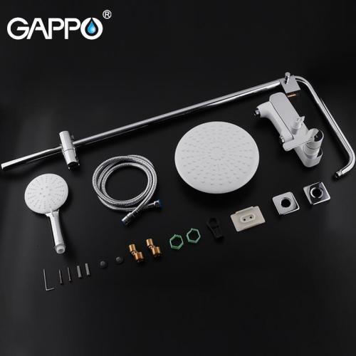 Смесители для душа GAPPO G2408-8 душ. система лат. корпус 2х функц. (белый/хром)