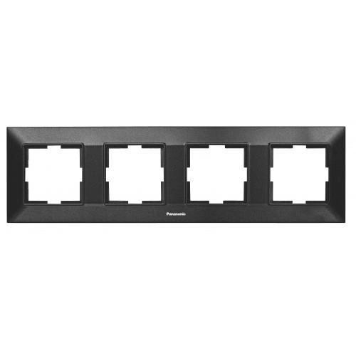 Arkedia Slim (чёрная) Panasonic Arkedia Slim Рамка гориз. на 4 механизма (черная) WNTF0804-2BL
