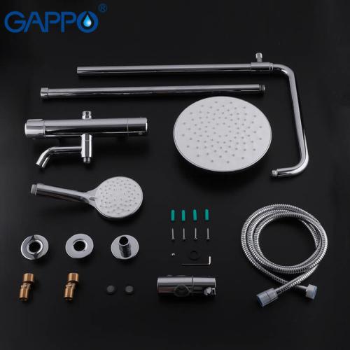 Душевые системы GAPPO G2490 душ. система с термостатом лат. корп. 3х функ.