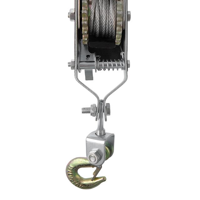 Лебідки INTERTOOL Лебідка важільна тягове зусилля 4т, трос 2.50м * 5.5мм, робоча довжина троса 1.20м GT1444