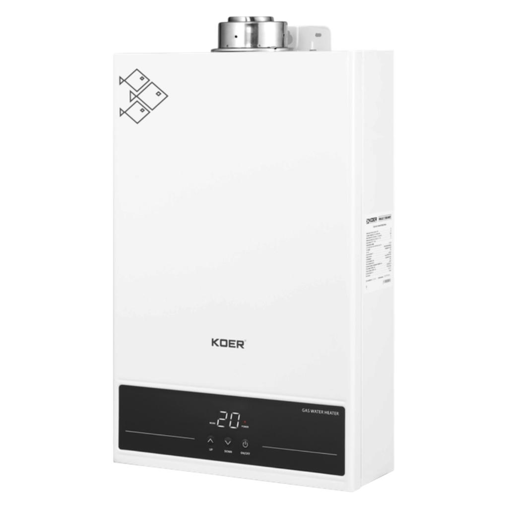 Газові колонки KOER KWH.G0312 TURBO Газова колонка турбована 12л. WHITE 170*330*550мм. (KR5557)