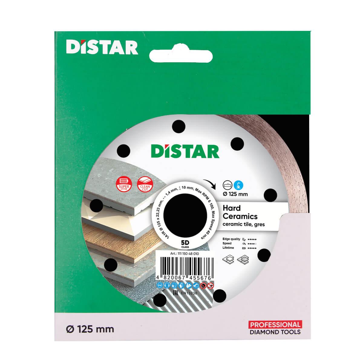 Диски алмазные DISTAR 1A1R HARD CERAMICS Диск алмазный 125x1,4/1,0x10x22,23мм. 11115048010