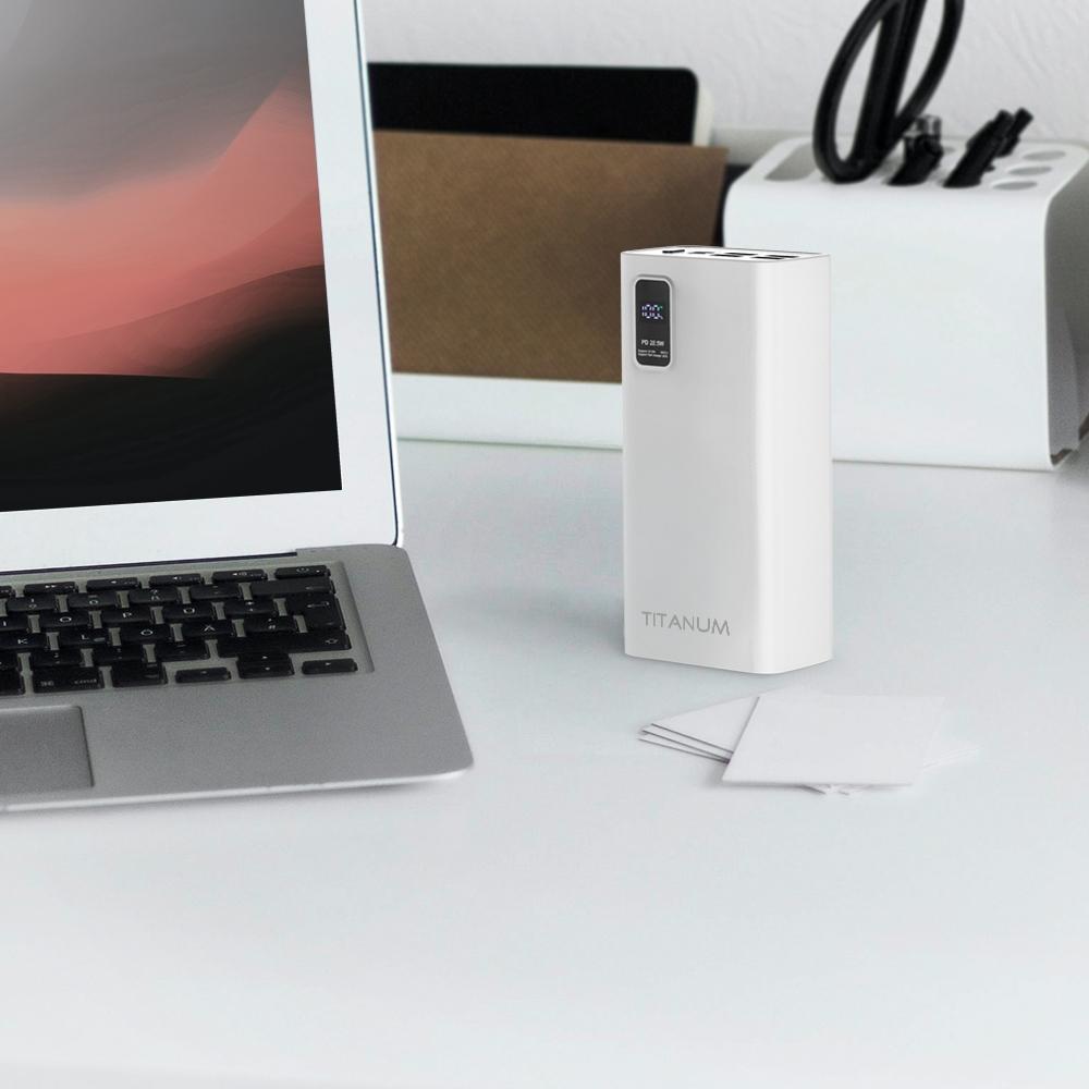 Повербанки (POWER BANK) TITANUM Power bank 30000mAh  TPB-728S 22.5W QC+PD White
