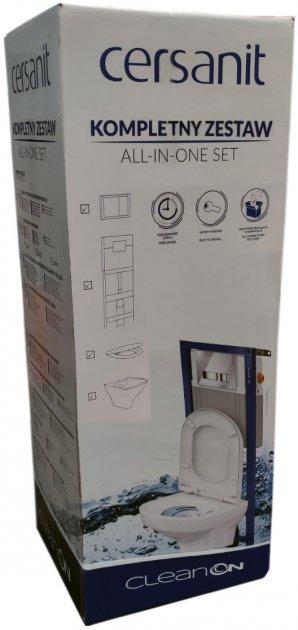 Інсталяції Cersanit Інсталяція Aqua 02 Mech Set B438 + унітаз Arteco CleanON з сидінням Soft Close поліпропілен + панель змиву Presto хром