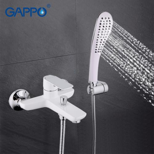 Смесители для ванной GAPPO G3048 (NOAR) ванна однорыч. корот. лит. гусак лат. корпус Ø35 (бел.хром)
