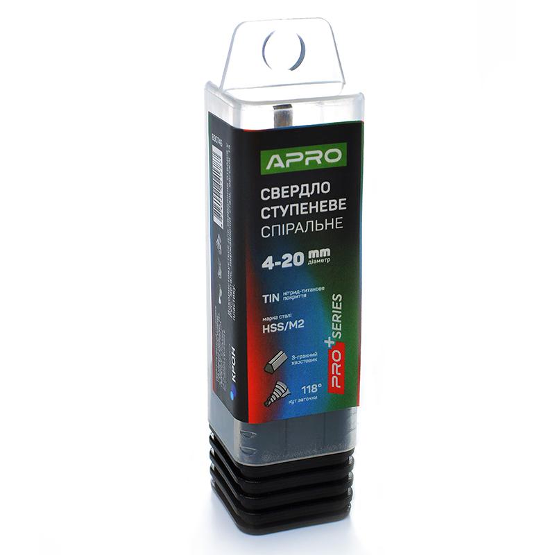 Ступенчатые свёрла APRO PRO SERIES Сверло ступенчатое HSS/M2 Ø4-20мм 830746