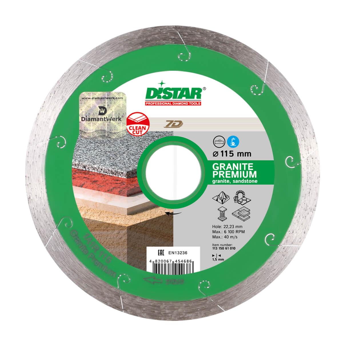 Диски алмазні DISTAR 1A1R GRANITE PREMIUM Диск алмазний 125x1,5x8x22,23мм. 11315061010