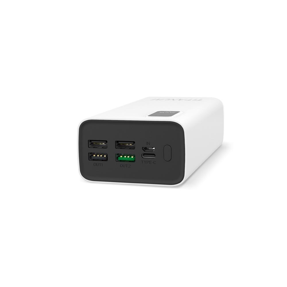 Повербанки (POWER BANK) TITANUM Power bank 30000mAh  TPB-728S 22.5W QC+PD White