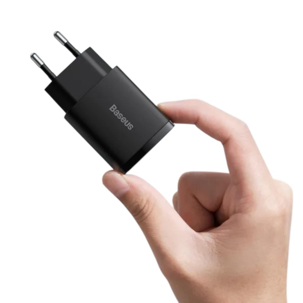 Зарядні пристрої для телефонів Baseus Зарядний пристрій Compact Quik Charger U+C 20W EU Black CCXJ-B01