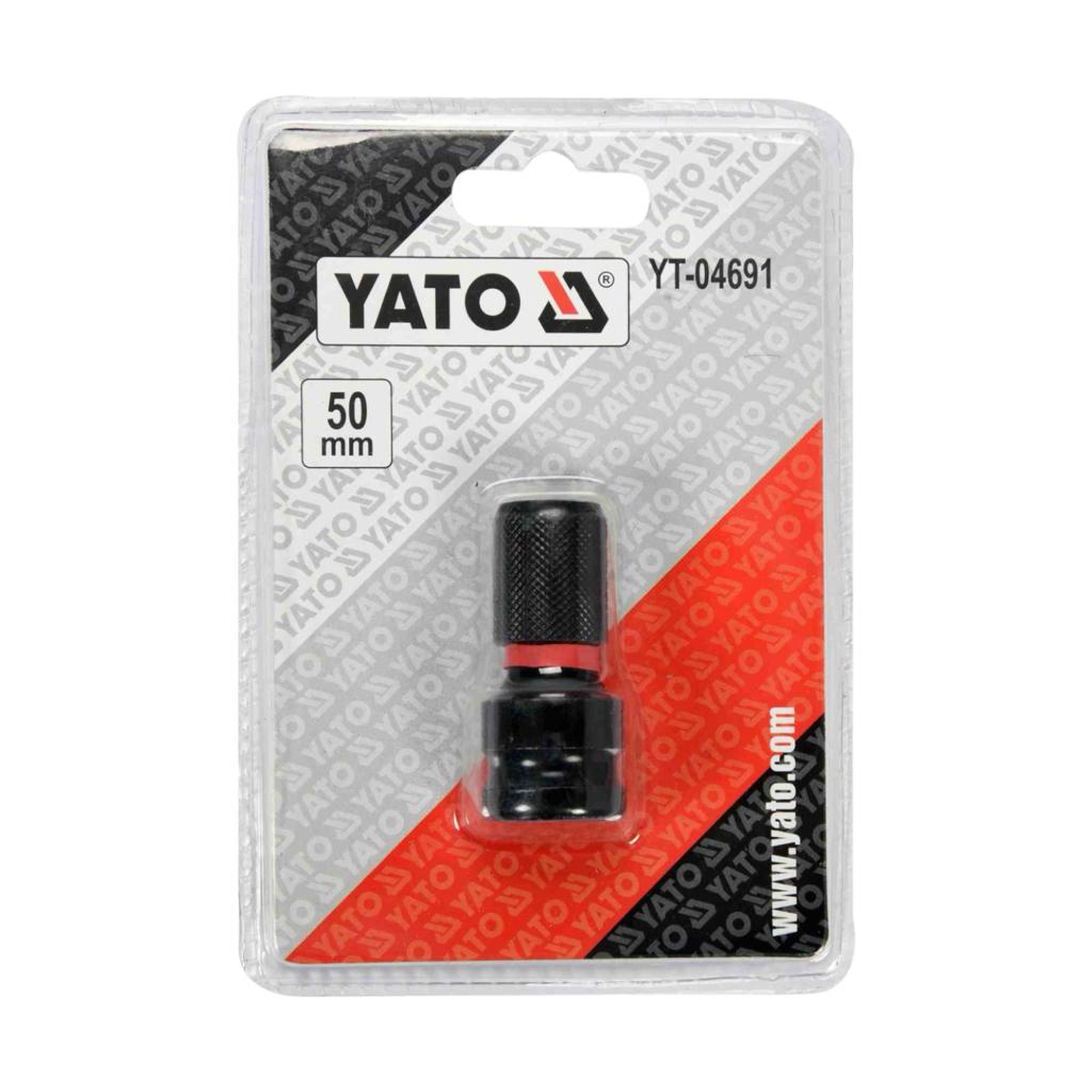 Біти та насадки для шуруповерту YATO Перехідник ударний з 1/2 на HEX 1/4 50мм. YT-04691
