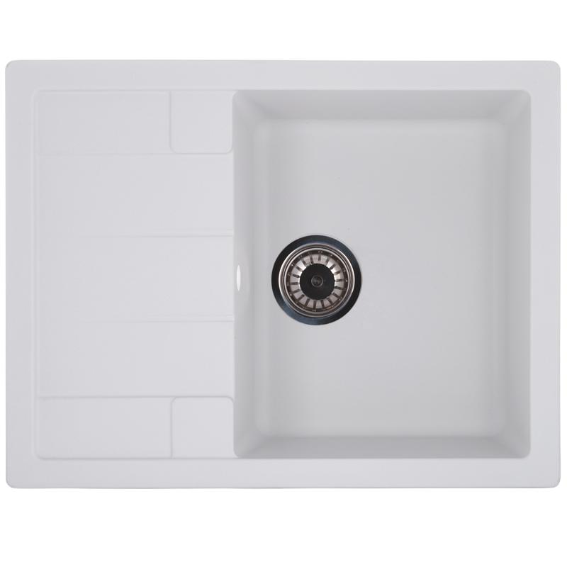 Мойки гранитные ZERIX ZS-6550S-01 Мойка гранитная 650*500мм. (белая)