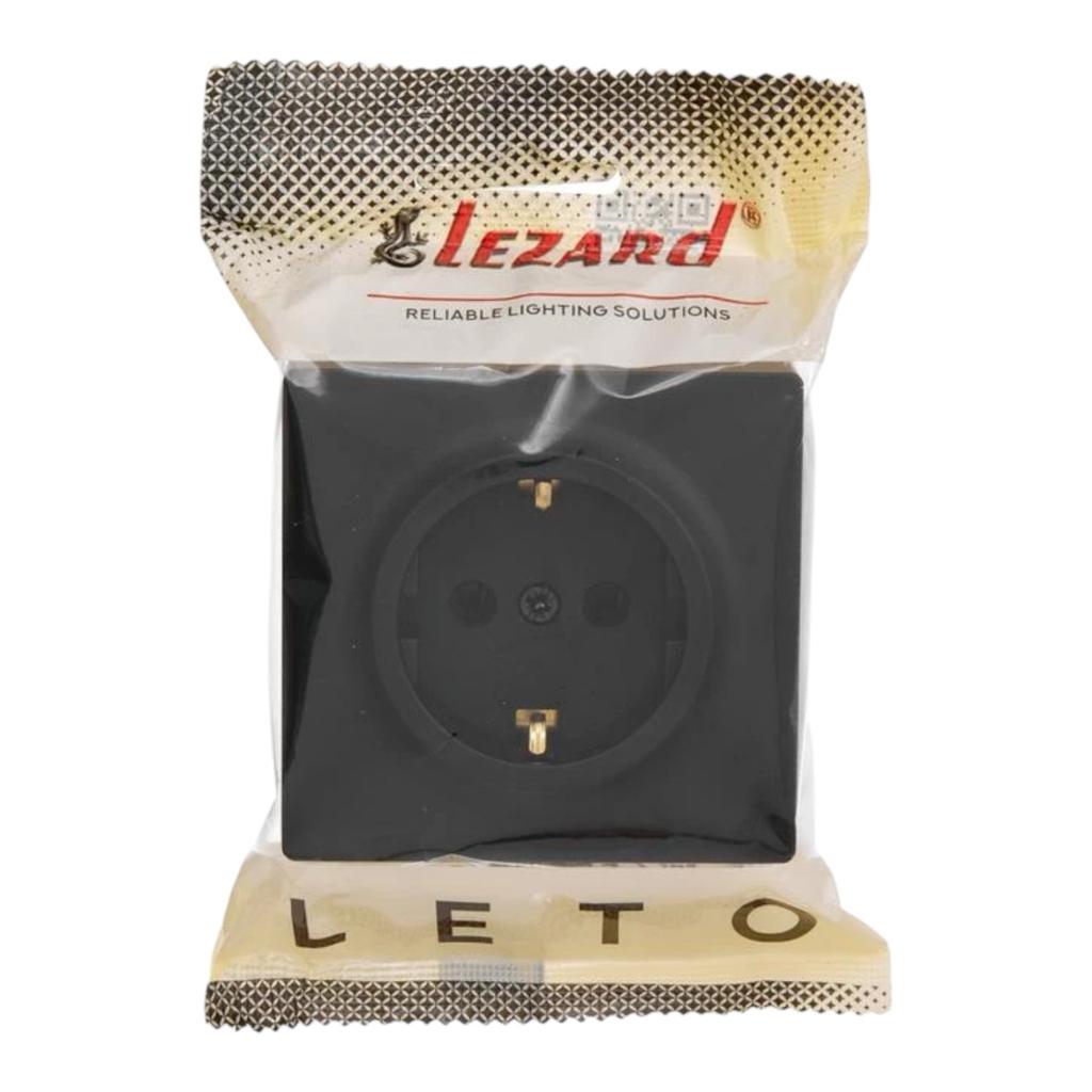 LETO (антрацит) Lezard LETO Розетка наружная 1-я с/з (антрацит) 752-4200-122B