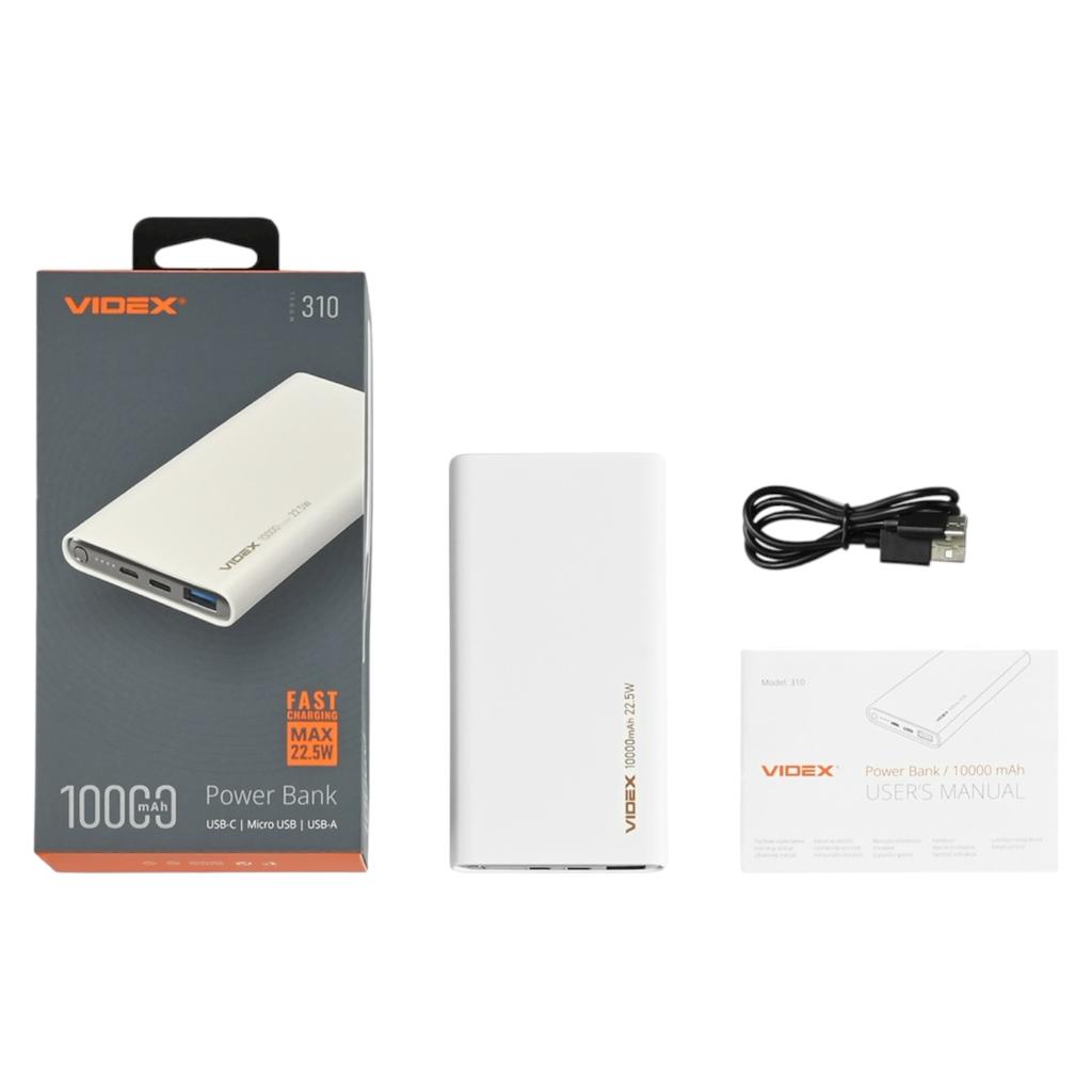 Повербанки (POWER BANK) VIDEX VPB-310-W Power bank 10000mAh PD20W 22.5W White