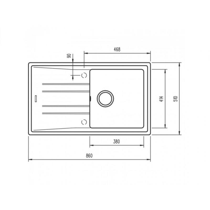 Мийки гранітні Teka Кухонная мойка STONE 50 B-TG 1B 1D (115330014)(серый металик)