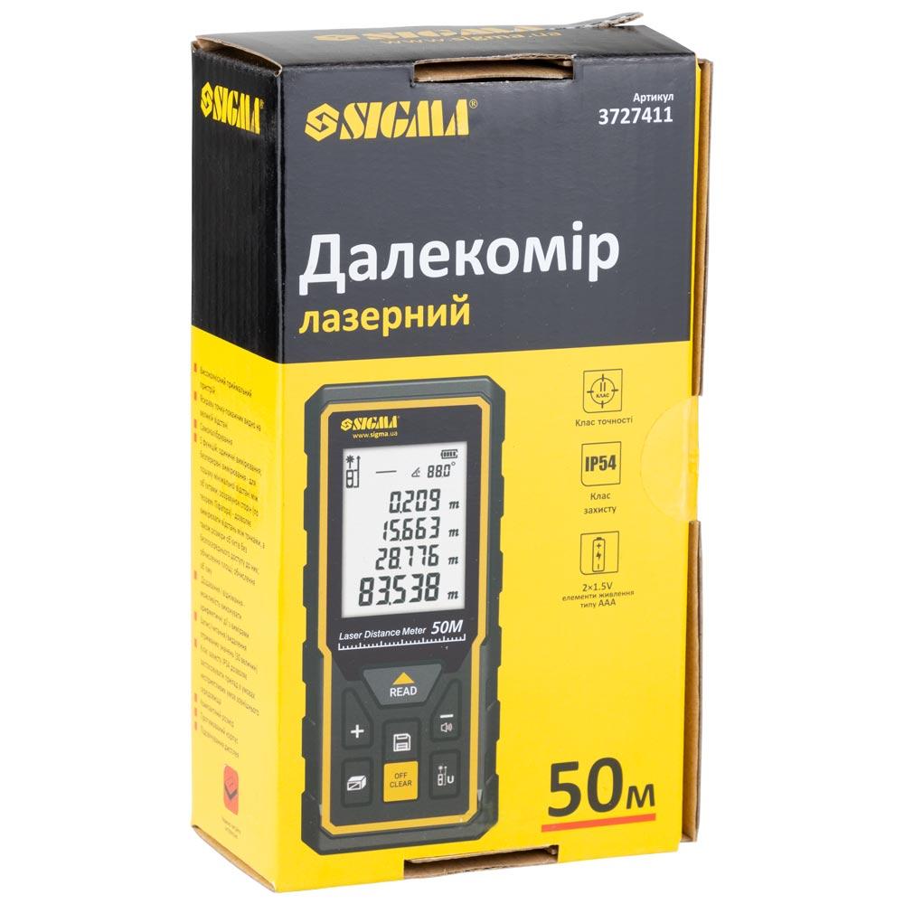 Лазерні рулетки SIGMA Лазерний вимірювач відстані 50м. 3727411