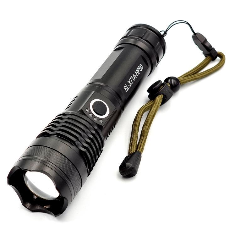 Фонари ручные X-Balog Фонарь ручной, micro USB, 1*18650 BL-X71A-HP50