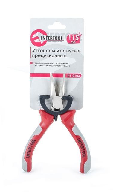 Длинногубцы INTERTOOL Утконосы изогнутые прецизионные 115мм. NT-0103