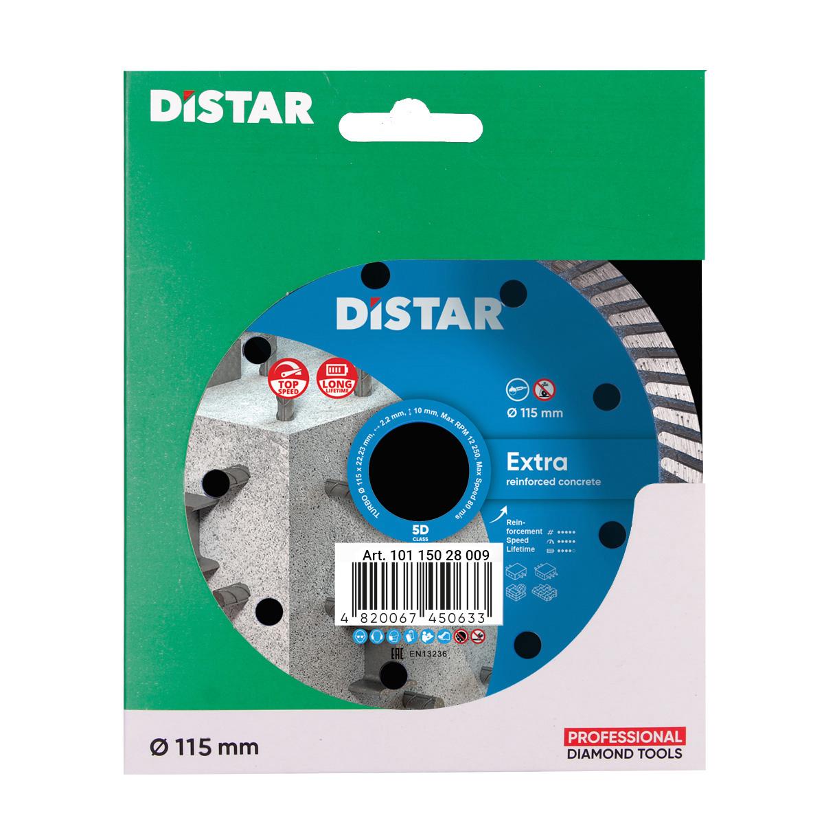 Диски алмазні DISTAR TURBO EXTRA Диск алмазний 115x2,2x8x22,23мм. 10115028009
