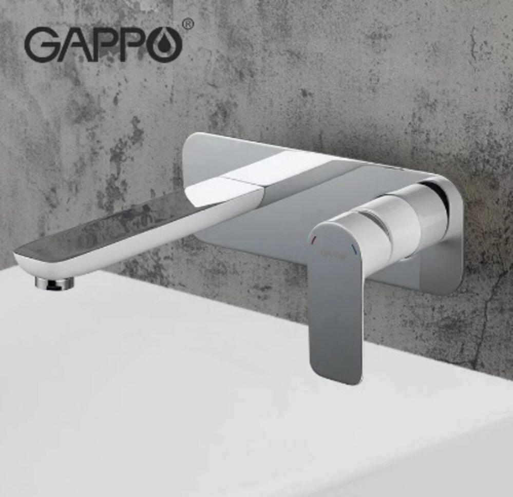 Змішувачі для умивальника GAPPO G1048-22 Змішувач для умивальника НАСТІННЫЙ вбудований (білий/хром)