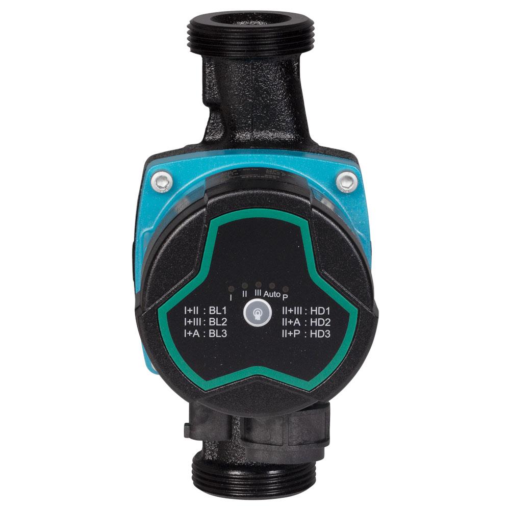 ЦИРКУЛЯЦІЙНІ НАСОСИ AQUATICA GPA25-8/180 III Насос циркуляційний енергозберігаючий 5-60Вт Hmax 8м Qmax 63л/хв Ø1½ 180мм + гайки Ø1 774063