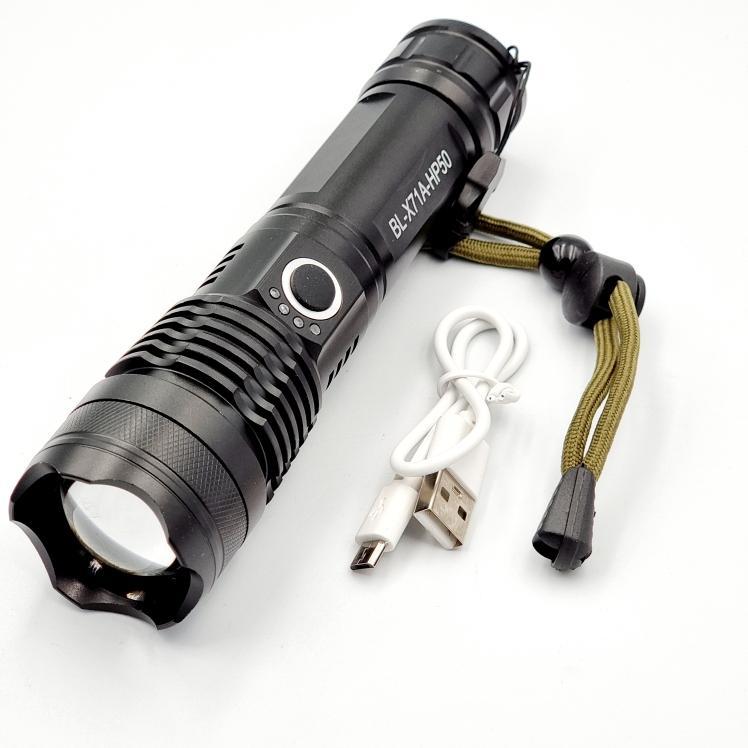 Фонари ручные X-Balog Фонарь ручной, micro USB, 1*18650 BL-X71A-HP50