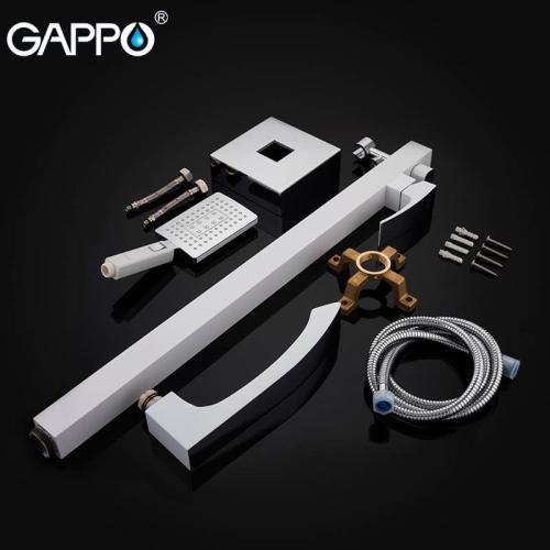 Змішувачі для ванної GAPPO G3007-8 (JACOB) Змішувач для ванни підлоговий (білий хром)