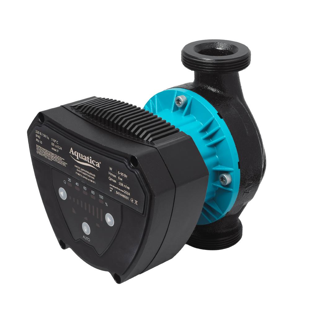 ЦИРКУЛЯЦИОННЫЕ НАСОСЫ AQUATICA GPA32-6/180 IV Насос циркуляционный энергосберегающий 6-90Вт Hmax 6м Qmax 108л/мин Ø2 180мм + гайки Ø1¼ 774073