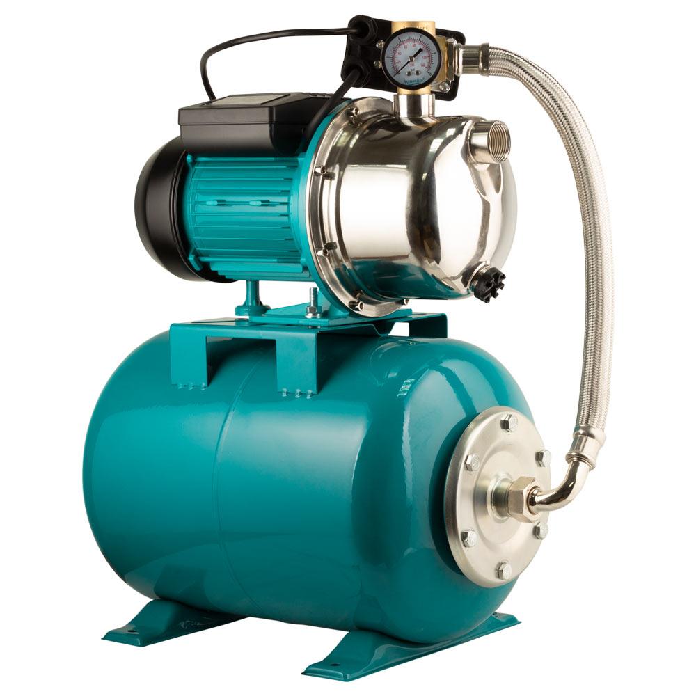 Насосные станции AQUATICA JETSa100A5/RUS Насосная станция 1.1кВт Hmax 50м Qmax 60л/мин (самовсасывающий насос нерж) 24л Украина 775098/24