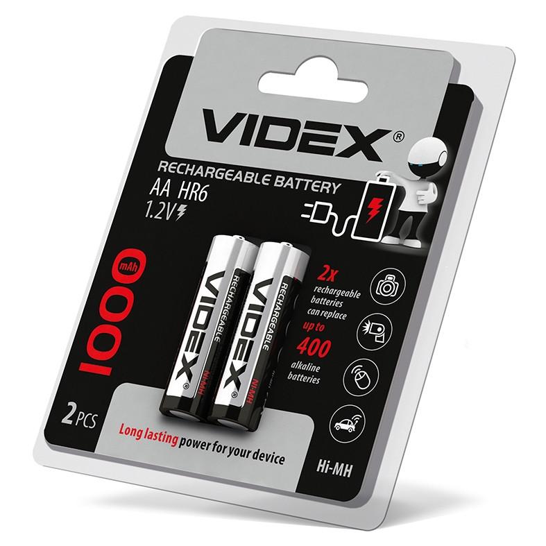 Батарейки акумуляторні VIDEX Акумулятор AA 1,2V 1000mA HR-6