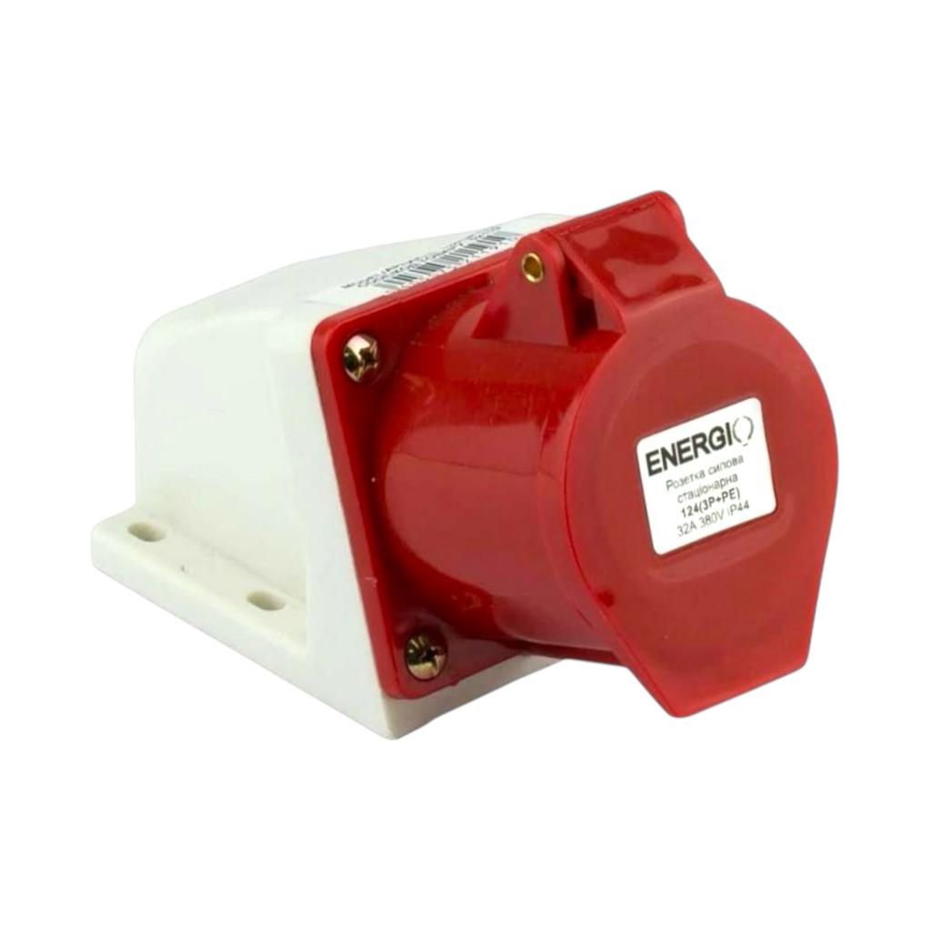Роз'єми силові ENERGIO Розетка силова стаціонарна 380V 32A IP44 124(3P+PE) IC-124