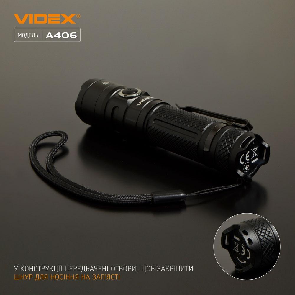 Фонари ручные VIDEX Портативный светодиодный фонарик 4000Lm 6500K VLF-A406