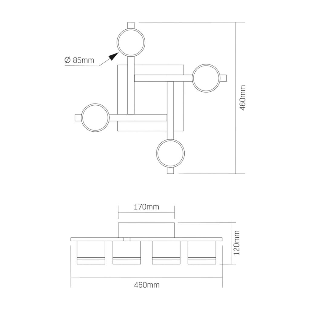 LED-Люстри VIDEX VL-SPF31-4W Світильник під лампу 4xGX53 накладний (білий) 28712