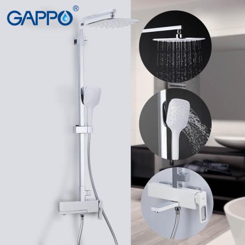 Смесители для душа GAPPO G2417-8 (FUTURA) душ. система лат. корпус 3х функ. Ø35 (белый\хром)