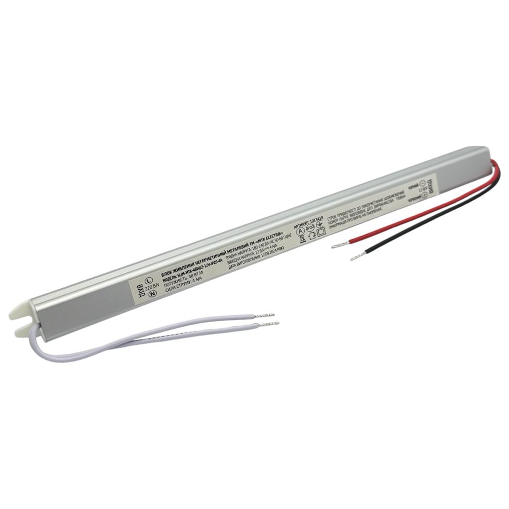 Блоки живлення 12V MTK ELECTRO Блок живлення SLIM 48W 12V IP20 (меблевий) SLIM-MTK-48C-12V-IP20-4A 1013418