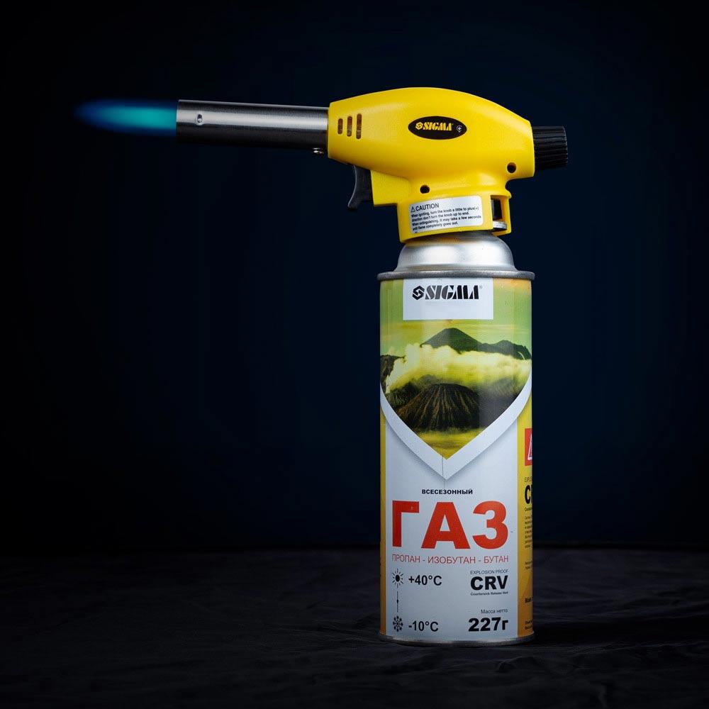 Газовые горелки и примусы туристические SIGMA Горелка газовая для пайки с пьезоподжигом 2901411