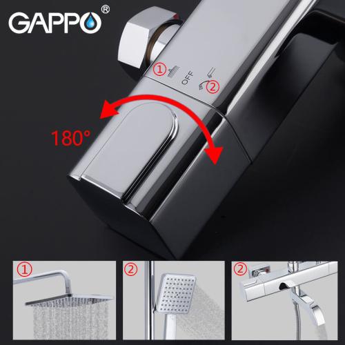Душевые системы GAPPO G2491 душ. система с термостатом лат. корп. 3х функ.